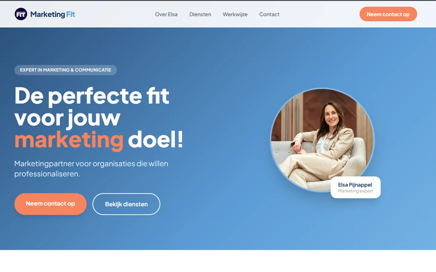 Marketing Fit marketingbureau website door AP Digital homepage screenshot